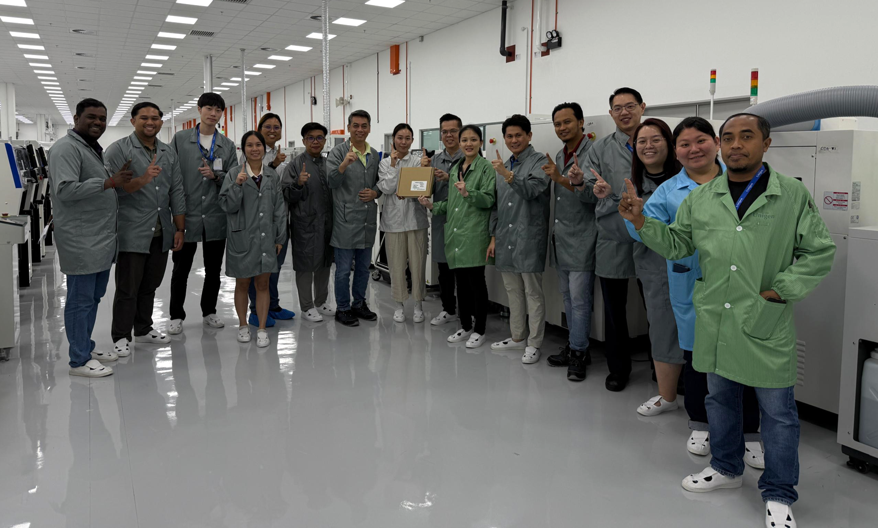 Unigen Malaysia team photo with the first qualified product